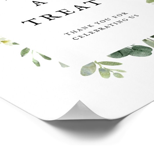 Elegant Greenery Wedding Favors Poster (Hoek)