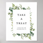 Elegant Greenery Wedding Favors Poster (Voorkant)