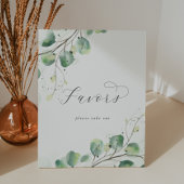 Elegant Greenery Wedding Favors Reclamebord Met Voetstuk