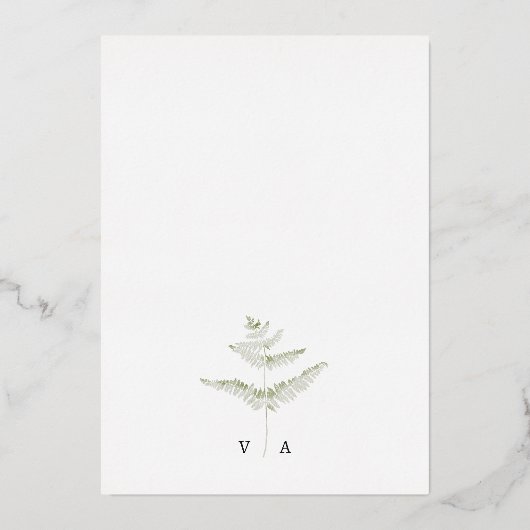 Elegant Greenery Wedding Folie Uitnodigingen (Achterkant)