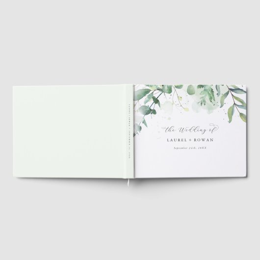 Elegant Greenery Wedding Guest Book Gastenboek (Volledig)