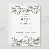 Elegant Greenery Wedding Invitation (Voorkant)
