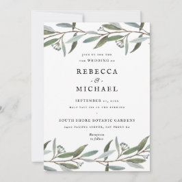 Elegant Greenery Wedding Invitation