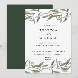 Elegant Greenery Wedding Invitation