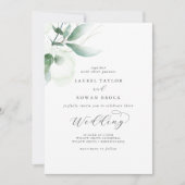 Elegant Greenery Wedding Invitation Kaart (Voorkant)