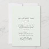 Elegant Greenery Wedding Invitation Kaart (Achterkant)