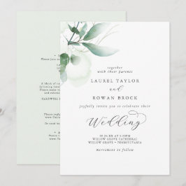 Elegant Greenery Wedding Invitation Kaart