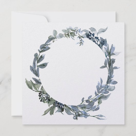 Elegant Greenery Wedding Invitation Kaart (Achterkant)