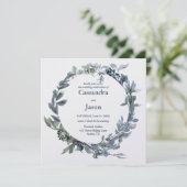 Elegant Greenery Wedding Invitation Kaart (Staand voorkant)