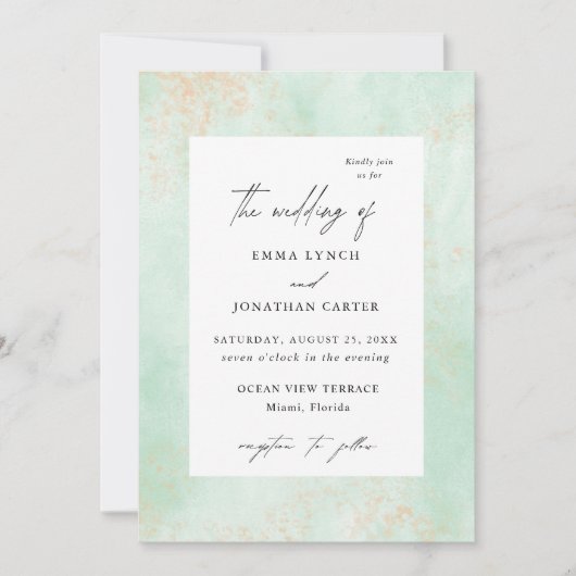 Elegant Greenery Wedding Invitation Kaart (Voorkant)