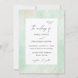 Elegant Greenery Wedding Invitation Kaart
