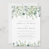 Elegant Greenery Wedding Invitation Kaart (Voorkant)