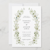 Elegant  Greenery Wedding Invitation Kaart (Voorkant)