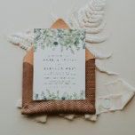 Elegant Greenery Wedding Invitation Kaart<br><div class="desc">Elegant Greenery Wedding Invitation | Alle formuleringen,  lettertypen,  achtergrond-/tekstkleuren bewerken</div>