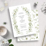 Elegant  Greenery Wedding Invitation Kaart<br><div class="desc">Maak kennis met uw speciale gasten met de Elegant Greenery Wedding Invitation die zacht en elegant botanische stoffen bevat in de schaduw van de sage, jager en bosgroen met kische en stijlvolle boho-vijvers en delicate witte bloemen, allemaal met de hand geschilderd in prachtige waterverf. Nodig uw gasten uit om uw...</div>