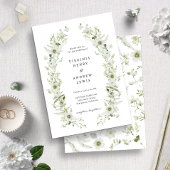 Elegant Greenery Wedding Invitation Kaart