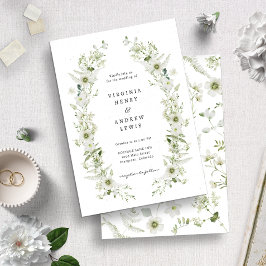 Elegant  Greenery Wedding Invitation Kaart