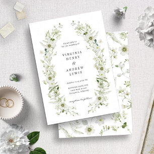 Elegant Greenery Wedding Invitation Kaart