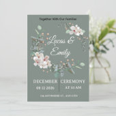 Elegant Greenery Wedding Invitation Kaart (Staand voorkant)