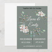 Elegant Greenery Wedding Invitation Kaart (Voorkant / Achterkant)