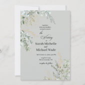 Elegant Greenery Wedding Invitation Kaart (Voorkant)