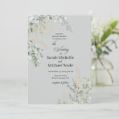 Elegant Greenery Wedding Invitation Kaart (Staand voorkant)