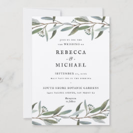 Elegant Greenery Wedding Invitation Upgraded Paper
