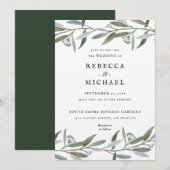 Elegant Greenery Wedding Invitation Upgraded Paper (Voorkant / Achterkant)