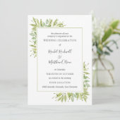 Elegant Greenery Wedding Invitations (Staand voorkant)