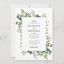 Elegant Greenery Wedding Kaart