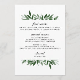 Elegant Greenery Wedding Menu