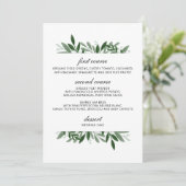 Elegant Greenery Wedding Menu (Staand voorkant)
