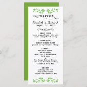 Elegant Greenery Wedding Menu Kaart - gepersonalis (Voorkant / Achterkant)
