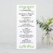 Elegant Greenery Wedding Menu Kaart - gepersonalis (Staand voorkant)
