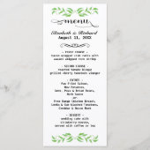 Elegant Greenery Wedding Menu Kaart - gepersonalis (Voorkant)