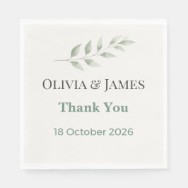 Elegant Greenery Wedding Napkins Servet
