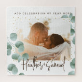 Elegant Greenery Wedding Photo and Text Legpuzzel (Verticaal)