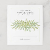 Elegant Greenery Wedding Plaatskaartje (Buitenkant ongevouwen)