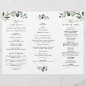 Elegant Greenery Wedding Programme Tri-Fold (Achterkant)