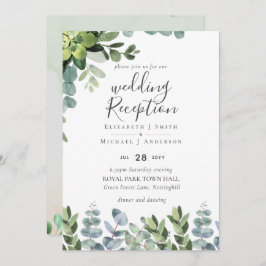 Elegant Greenery Wedding Reception Enkel in Kaart