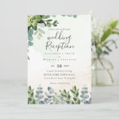 Elegant Greenery Wedding Reception Enkel in Kaart (Staand voorkant)