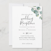 Elegant Greenery Wedding Reception Enkel in Kaart (Voorkant)