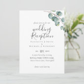 Elegant Greenery Wedding Reception Enkel in Kaart (Staand voorkant)