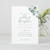 Elegant Greenery Wedding Reception Enkel in Kaart (Staand voorkant)