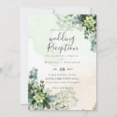 Elegant Greenery Wedding Reception Enkel in Kaart (Voorkant)