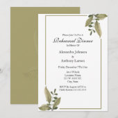 Elegant Greenery Wedding Rehearsal Kaart (Voorkant / Achterkant)