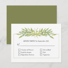 Elegant Greenery Wedding RSVP Kaartje