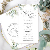 Elegant Greenery Wedding Save the Date Bladwijzer