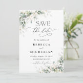 Elegant Greenery Wedding Save The Date Kaart (Staand voorkant)