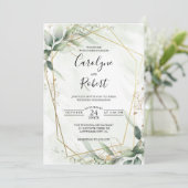 Elegant Greenery Wedding Sjabloon Kaart (Staand voorkant)